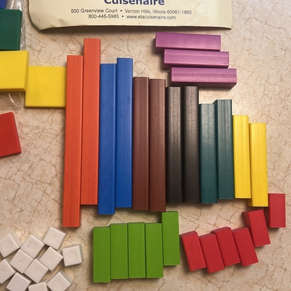 Cuisenaire Rods,TwoColor Counters, Geometric Shapes, Squares, Math Homeschooling - Picture 11 of 13